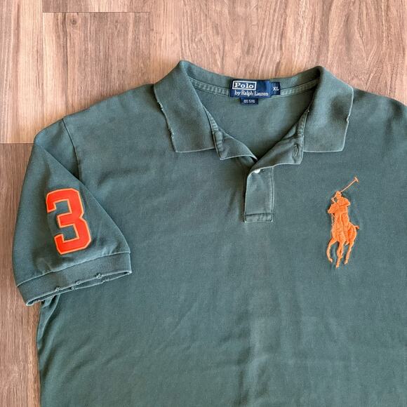 Vintage Polo Ralph Lauren Shirt Men's Size XL Green Big Pony #3 FADED - Picture 1 of 6